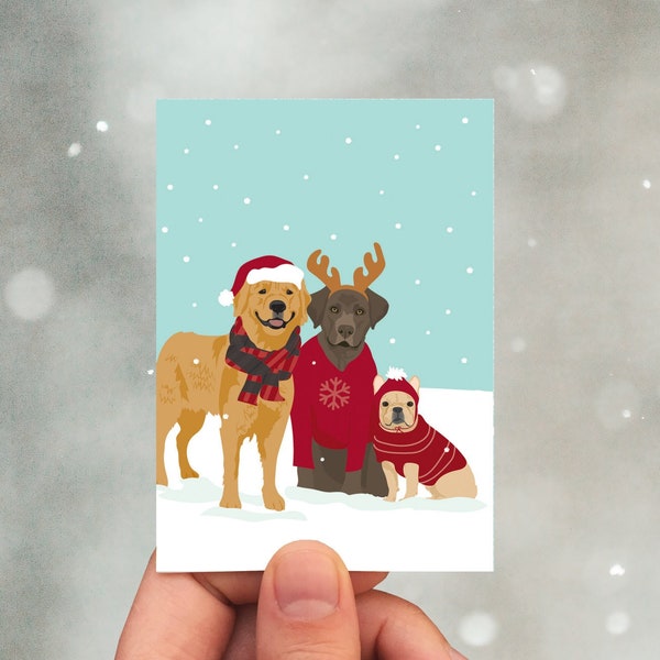 gift enclosure cards / mini cards / festive dogs