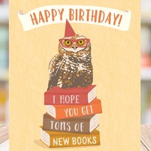 süsse Karte zum Geburtstag / neue Bücher / Eule