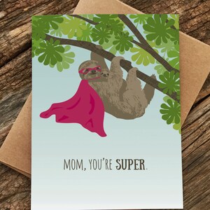 lindo cartão de dia das mães/mãe super preguiça
