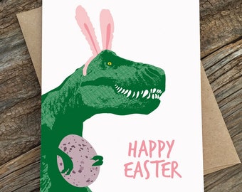 funny easter card / trex bunny