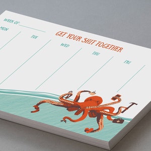 weekly planner notepad / octopus