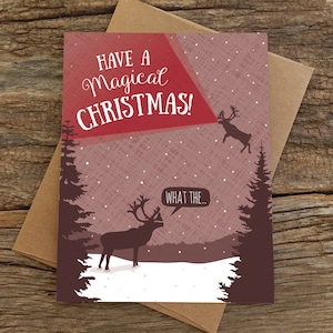 lustige Weihnachtskarten / Gruss / Rentier / Weihnachtskarten 8 Stück