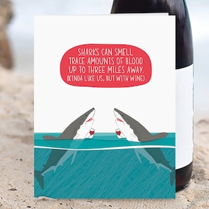 lustige Karte / Hai Fact / Wein