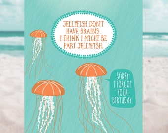 belated birthday card / jellyfish fact