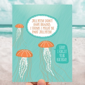 belated birthday card / jellyfish fact