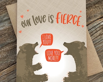 funny love card / anniversary card / fierce love