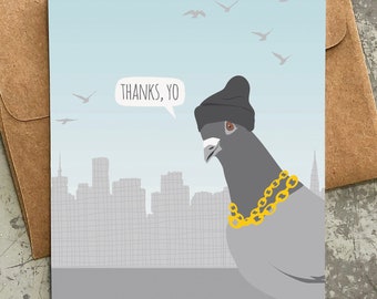 pigeon thank you card