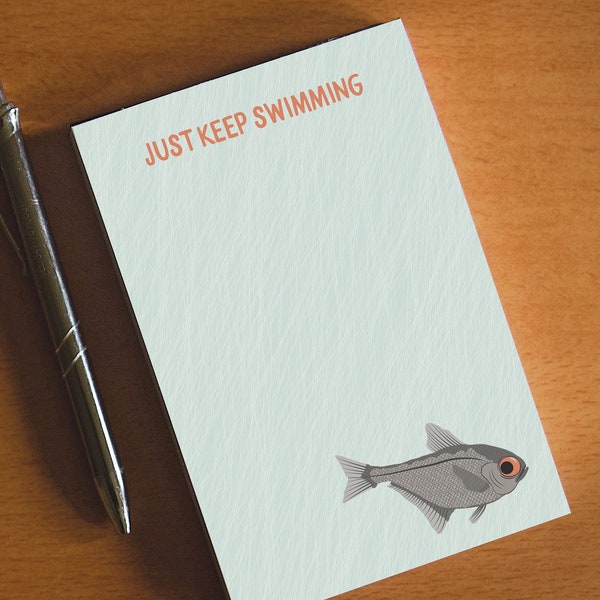 just keep swimming notepad / big eye fish