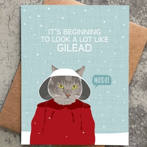Cartes de vœux amusantes / Chat de Gilead / Coffret de 8