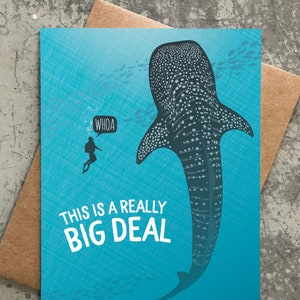 carte de félicitations / grosse affaire / requin baleine