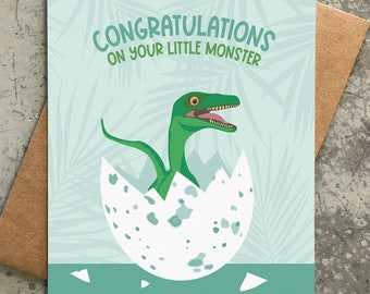 funny baby card / little monster