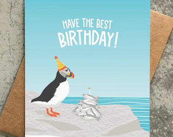 funny birthday card / best birthday / puffin