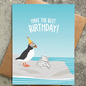 carte d'anniversaire drôle / meilleur anniversaire / macareux