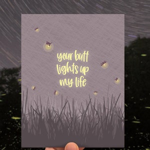 Tarjeta de amor divertida / tarjeta de aniversario / El trasero ilumina mi vida