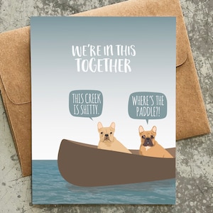 grappige aanmoedigingskaart / in this together / franse buldoggen