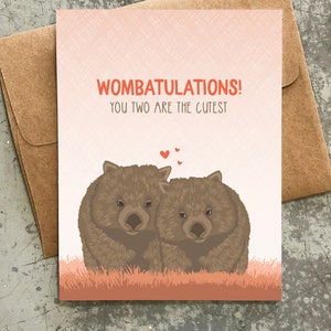 wedding card / wombatulations