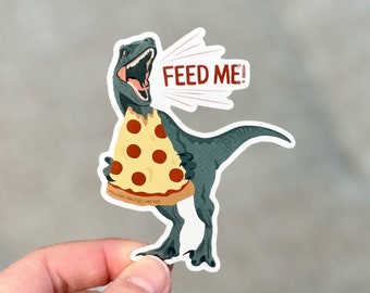 feed me dino pizza sticker