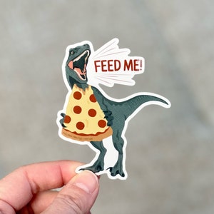 geef mij een dino-pizzasticker