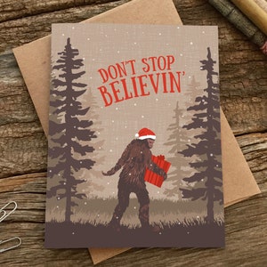 funny holiday cards / don't stop believin' / boxed set of 8