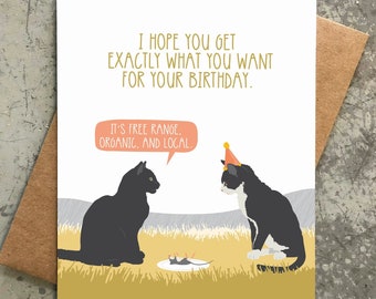 funny birthday card / organic mouse