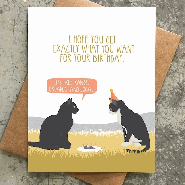 funny birthday card / organic mouse