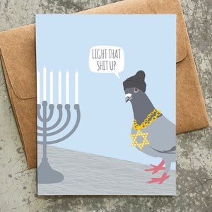 funny hanukkah card set / pigeon / boxed set of 8