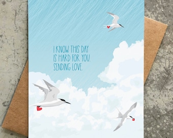 thinking of you card / sympathy / sending love / birds