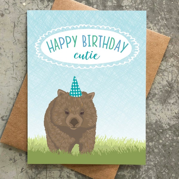 birthday card / cutie wombat