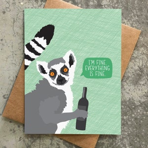 lustige Karten / alles ist in Ordnung / Lemur