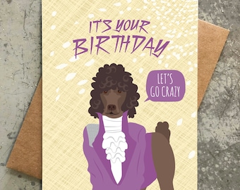 funny birthday card | prince poodle