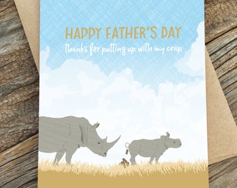 funny father's day card / putting up with crap