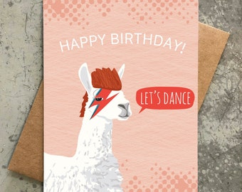 funny birthday card | bowie llama