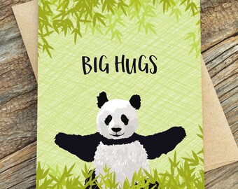 thinking of you card / big hugs / panda