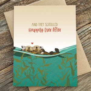 Tarjeta de boda divertida / Scrolled Ever After / Nutrias