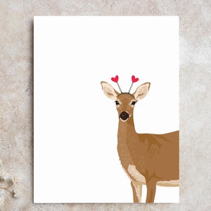 cute valentine card / deer heart love note