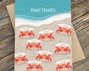 thank you card / many thanks crabs