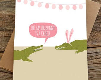 funny easter card / croc bunny