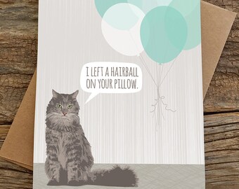 funny birthday card / cat birthday card / cat card