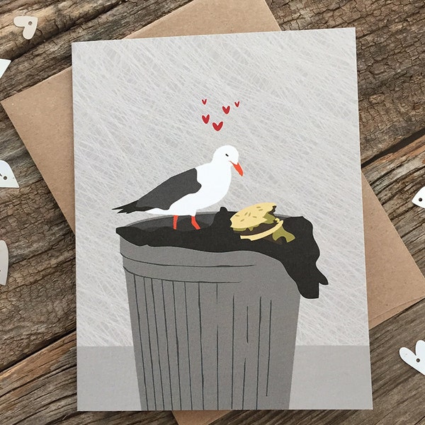 funny love card / funny anniversary card / seagull