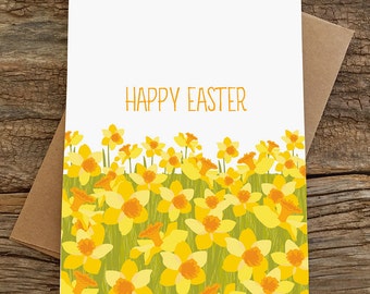 happy easter card / daffodil field