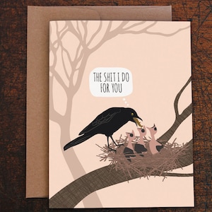 funny mother's day card / bird puke / MATURE image 1