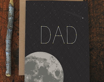 father's day card / stellar / moon