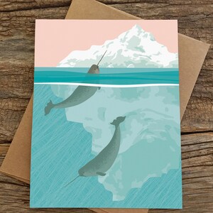 blank card set / narwhal cards / stationery set