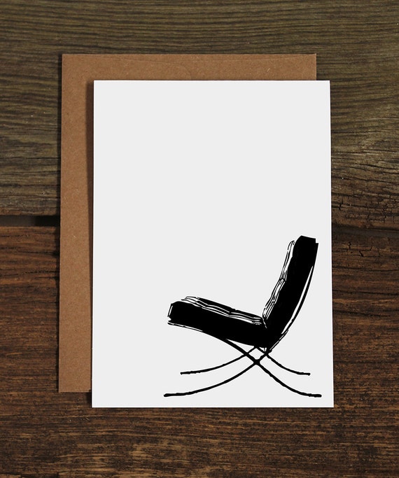 Items similar to barcelona chair notes / mid century modern on Etsy