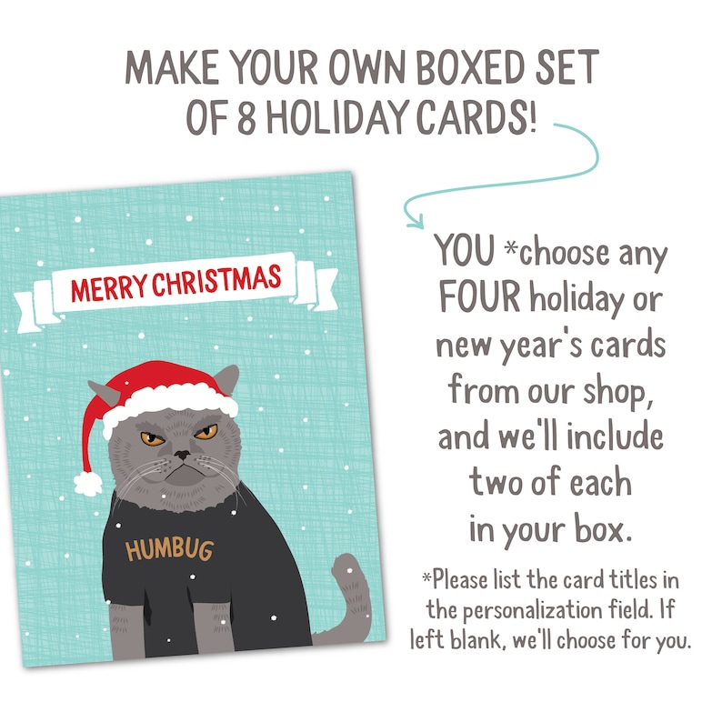 christmas cards boxed set / assorted cards / make your own boxed set of 8 image 2