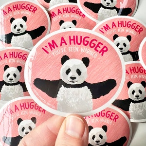 adesivo de panda abraçador