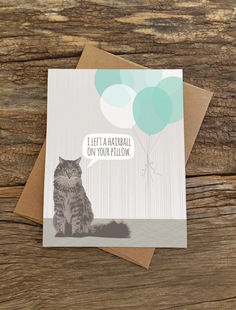 funny birthday card / cat birthday card / cat card image 1