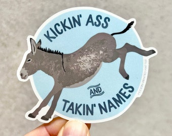 kickin' ass sticker