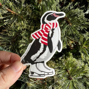pinguïn schaatssticker