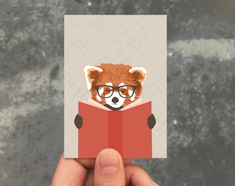 mini card / gift enclosure card / red panda book